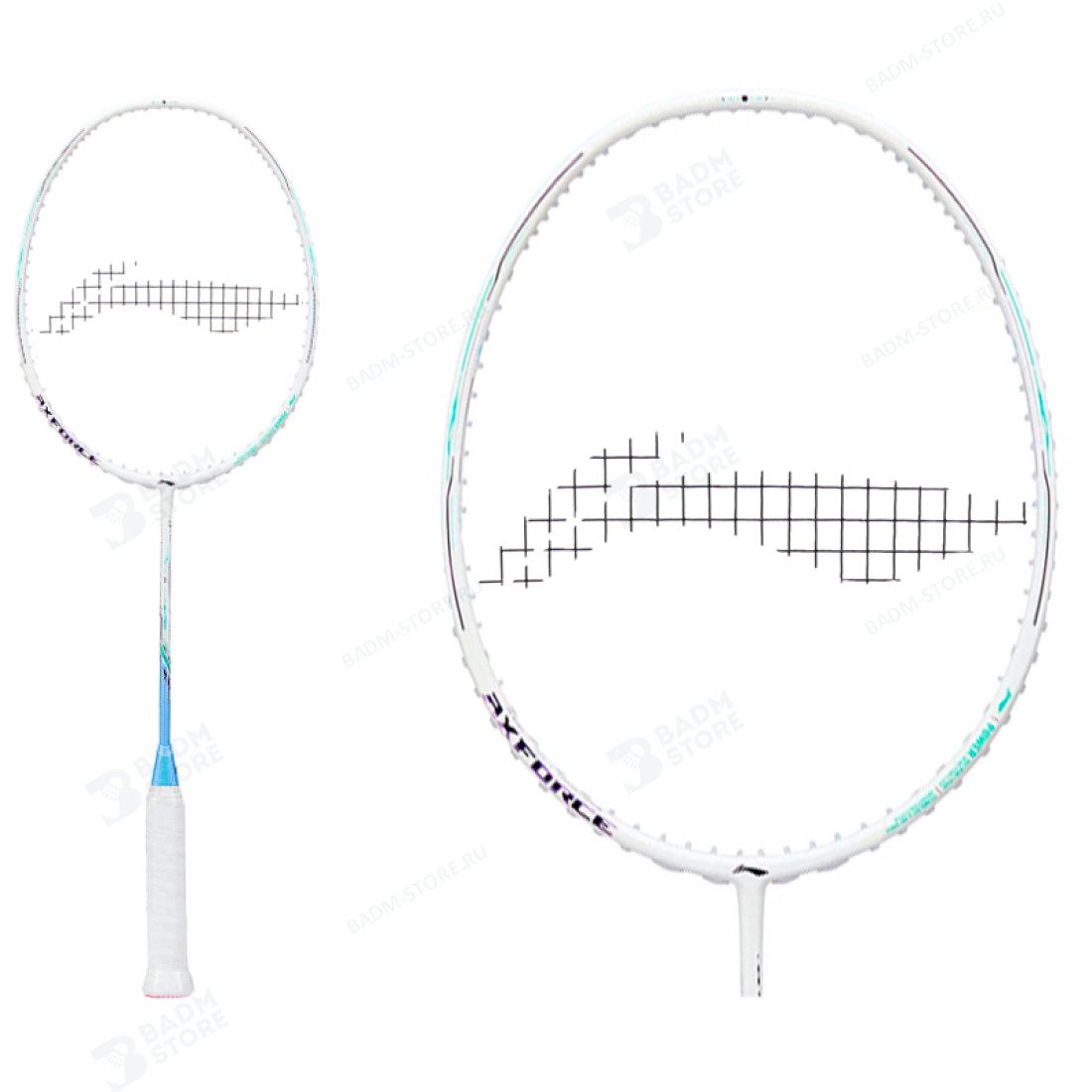 Ракетка для бадминтона Li-Ning AxForce 80 (Pearl White/Flower Blue