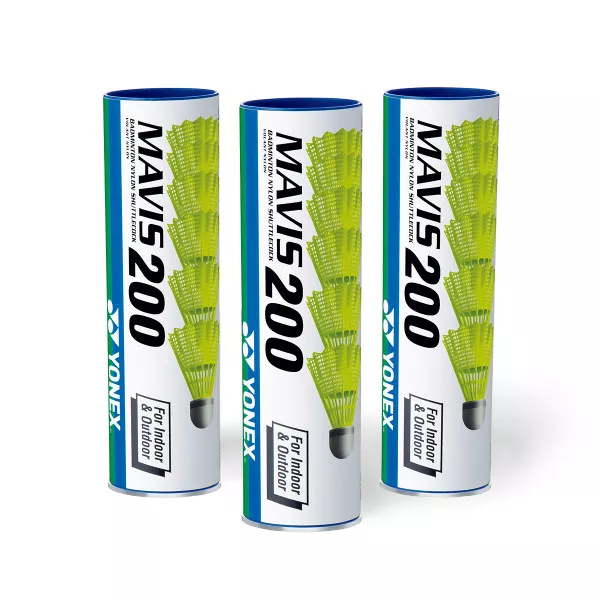 Воланы для бадминтона пластиковые Yonex Mavis 200 - 6шт. (Middle)