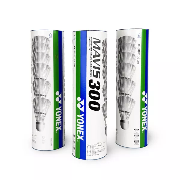 Воланы для бадминтона пластиковые Yonex Mavis 300 - 6шт. (Middle) (White)